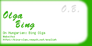 olga bing business card